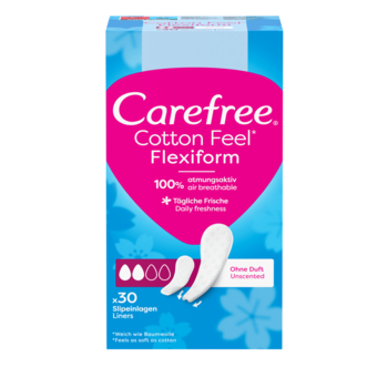 Прокладки жіночі щоденнi CAREFREE® Cotton Feel FlexiForm, 30 шт. - Pampik