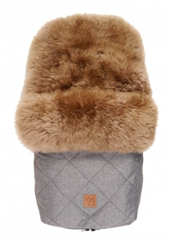 Конверт Kaiser Nelly, из натуральной овчины, серый с коричневым (6545270) - Pampik