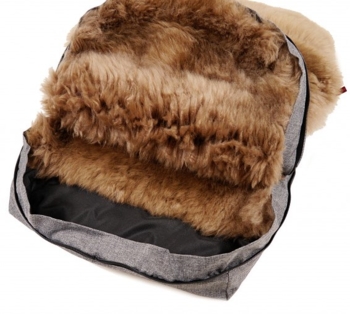 Конверт Kaiser Nelly, из натуральной овчины, серый с коричневым (6545270) - Pampik - 7