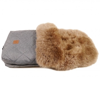 Конверт Kaiser Nelly, из натуральной овчины, серый с коричневым (6545270) - Pampik - 5