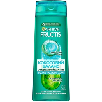 Шампунь Garnier Fructis Баланс зволоження для волосся жирного біля коренів і сухого на кінчиках, 400 мл - Pampik