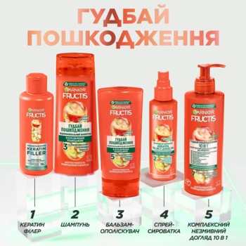 Шампунь Garnier Fructis Гудбай Повреждение для секущихся и поврежденных волос, 400 мл - Pampik - 8