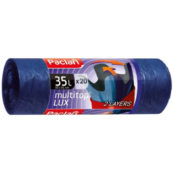 Пакеты для мусора Paclan MultiTop Lux, 35 л, 20 шт., синий - Pampik