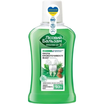 Ополіскувач для ротової порожнини Лісовий Бальзам Проти кровотечі ясен, з корою дуба та ялицею, 250 мл - Pampik