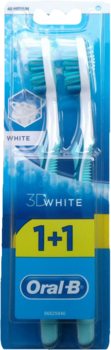 Зубна щітка Oral-B 3D White Відбілювання, середня жорсткість, бірюзовий, 2 шт. - Pampik