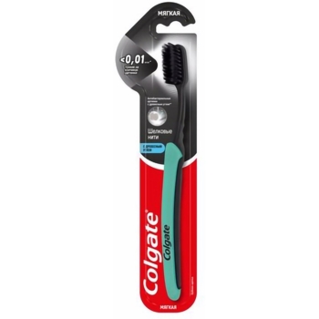 Зубна щітка Colgate Шовкові нитки з деревним вугіллям, м'яка - Pampik