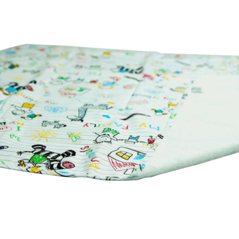 Багаторазова непромокальна пелюшка Еко Пупс Eco Cotton My Family, 90х65 см, білий (EPG10N-6590mf) - Pampik - 3