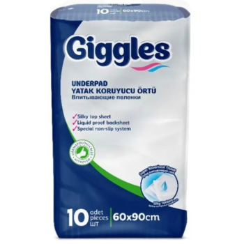 Пелюшки поглинаючі Giggles, 60х90 см, 10 шт. - Pampik