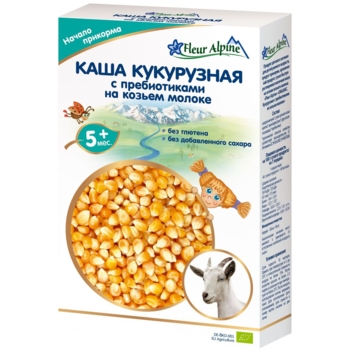 Каша на козячому молоці Fleur Alpine Organic Кукурудзяна, 200 г - Pampik