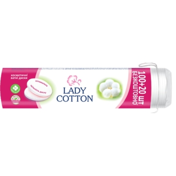 Ватные косметические диски Lady Cotton, 100+20 шт. - Pampik