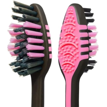 Зубна щітка Colgate Зигзаг Вугілля деревне, середньої жорсткості, рожевий - Pampik - 4