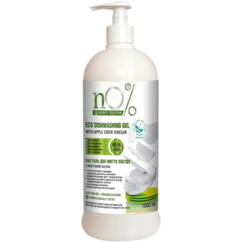 Еко Гель для миття посуду nO% green home з яблучним оцтом, 1 л - Pampik