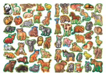 Велика книжка. Розвивальні наліпки. Розумні завдання. Малята тварин (F00017958) - Pampik - 4