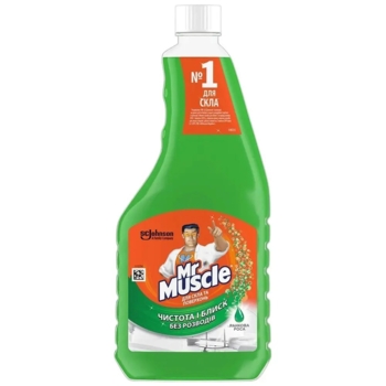 Средство для мытья стекол Mr Muscle с нашатырным спиртом без пульверизатора, 0,575 л - Pampik