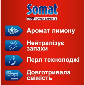 Ароматизатор для посудомийних машин Somat Duo Pearls Лимон та апельсин 17 г (702274) - Pampik - 2