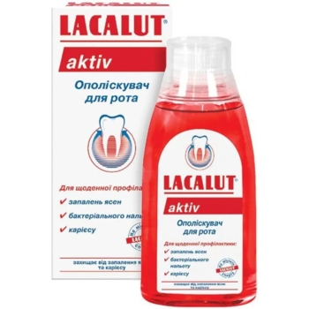Ополіскувач для порожнини рота Lacalut Activ, 300 мл - Pampik