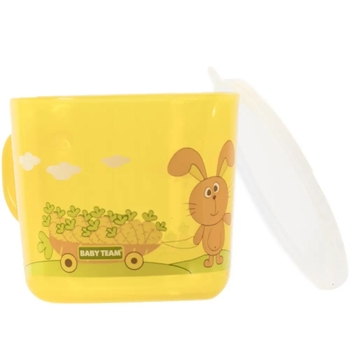 Чашка детская Baby Team с крышечкой, желтый, 200 мл (6007_жовтий) - Pampik - 4