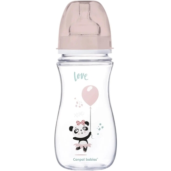 Антиколікова пляшечка для годування Canpol Babies Easystart Toys від 1 року, 300 мл, рожевий (35/222_pin) - Pampik