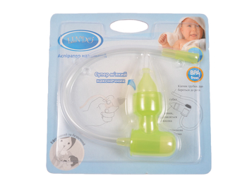 Аспіратор назальний Lindo, з трубочкою, зелений (Pk 820 зел) - Pampik - 2