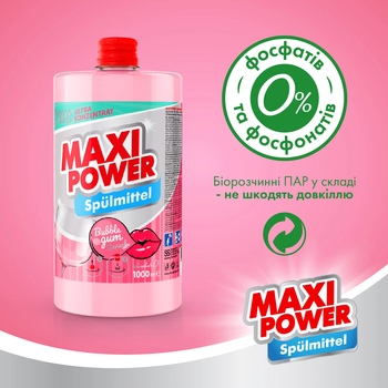 Средство для мытья посуды Maxi Power Бабл Гам, запаска, 1 л - Pampik - 5