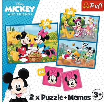 Пазли Trefl 2в1 + Мемо Міккі Маус Знайомство з Міккі (93344) - Pampik - 2