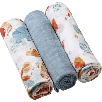 Пелюшки муслінові бавовняні BabyOno, 70х70 см, темно-сірий, 3 шт. (348/07) - Pampik