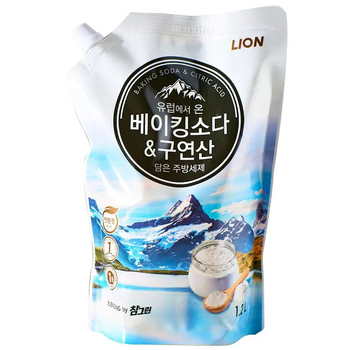 Засіб для миття посуду Lion Chamgreen Baking Soda Citric Acid запаска, 1,2 л - Pampik - 2