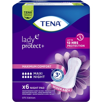 Нічні урологічні прокладки Tena Lady Protect Maxi Night, 6 шт. - Pampik - 2