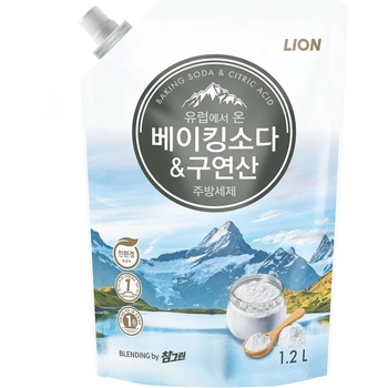 Засіб для миття посуду Lion Chamgreen Baking Soda Citric Acid запаска, 1,2 л - Pampik