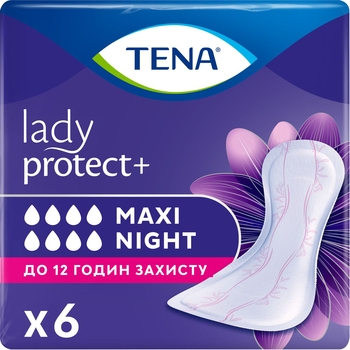 Нічні урологічні прокладки Tena Lady Protect Maxi Night, 6 шт. - Pampik