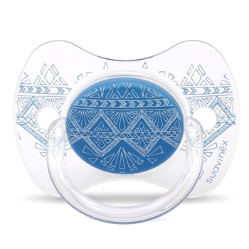 Пустышка силиконовая Suavinex Couture, 4-18 мес., синий (304221) - Pampik