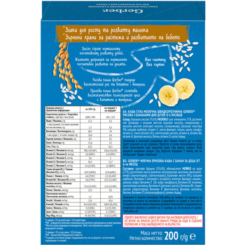 Суха молочна каша Gerber Grain&Grow Рисова з бананом, швидкорозчинна, 200 г - Pampik - 5