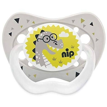 Силиконовая пустышка Nip Замечательная жизнь №3 Лев и Дино, 16-32 мес., синий с серым, 2 шт. (31303) - Pampik - 3
