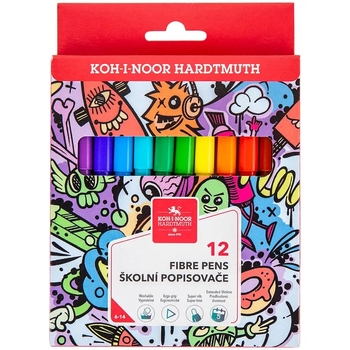 Фломастери Koh-i-Noor Teenage , 12 шт. (771002/12) - Pampik