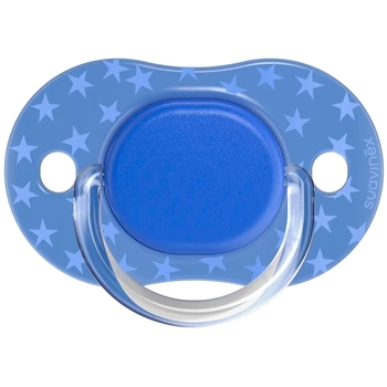 Пустушка силіконова Suavinex Basics, симетрична, 6-18 міс., синій, 2 шт. (307640/3) - Pampik
