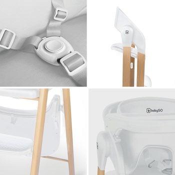 Стульчик для кормления BabyGO Levels 5 в 1, белый (51011) - Pampik - 10