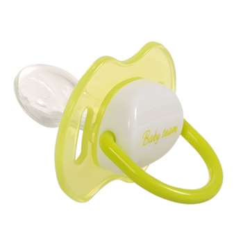 Пустушка силіконова Baby Team, ортодонтична, з ковпачком, нічна, 12+ міс., салатовий (3008) - Pampik - 2