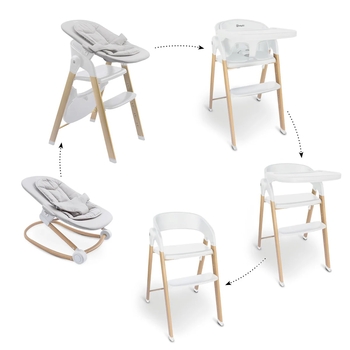 Стульчик для кормления BabyGO Levels 5 в 1, белый (51011) - Pampik - 9