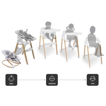 Стульчик для кормления BabyGO Levels 5 в 1, белый (51011) - Pampik - 19
