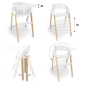 Стульчик для кормления BabyGO Levels 5 в 1, белый (51011) - Pampik - 21