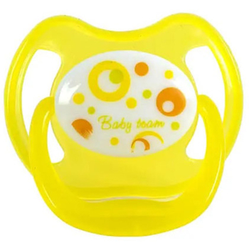 Пустушка латексна Baby Team, класична, 0+ міс., жовтий (3220_желтий) - Pampik