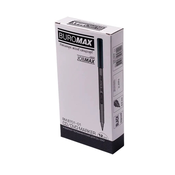 Маркер Buromax Jobmax водостійкий, 0.6 мм, чорний (BM.8701-01) - Pampik - 3