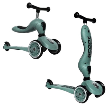 Самокат Scoot and Ride Highwaykick-1, серо-зеленый (SR-160629-FOREST) - Pampik