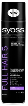 Лак для волос Syoss Full Hair Фиксация 5, 400 мл - Pampik - 2