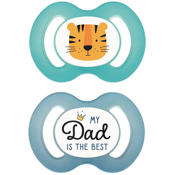 Пустушка силіконова Baby-Nova, симетрична, 6-18 міс., блакитний з синім, 2 шт. (3962017) - Pampik