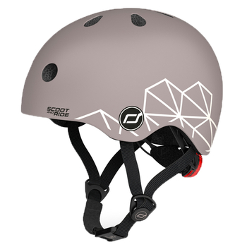 Шолом захисний Scoot and Ride з ліхтариком, р.XXS/XS, коричневий (SR-181206-BROWNLINES) - Pampik