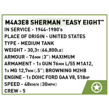 Конструктор Cobi Друга Світова Війна Танк M4 Шерман, 320 деталей (COBI-2711) - Pampik - 7