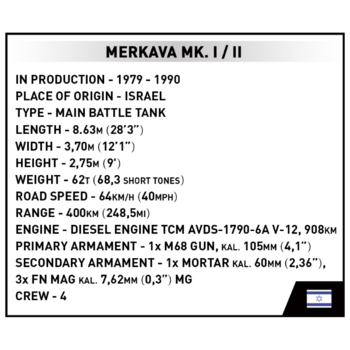 Конструктор Cobi Танк Меркава Mk 1, 825 деталей (COBI-2621) - Pampik - 10