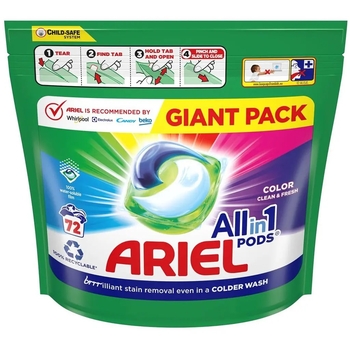 Капсулы для стирки Ariel Pods All-in-1 Color Чистота и Свежесть, 72 шт. х 19.7 г - Pampik - 2