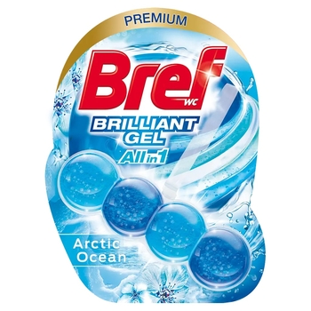 Туалетний блок для унітазу Bref Brilliant Gel All in 1 Арктичний океан, 42 г (860755) - Pampik